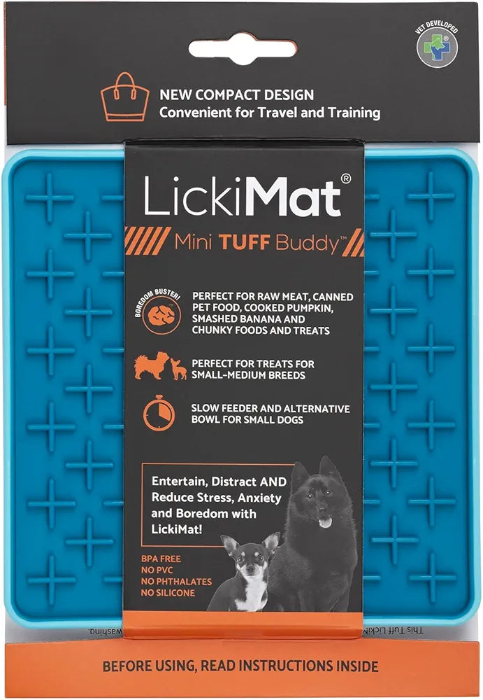 Lickimat Mini Tuff Buddy (Dark Blue) Lili + Mila's Empawrium