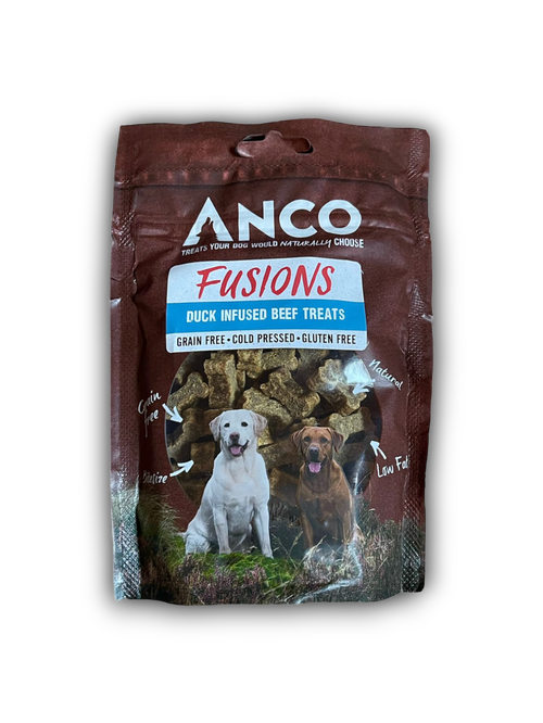 Anco Fusions -  Duck Infused Beef Treats 100g (Bagged)