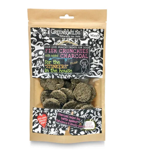 Fish Crunchies with Charcoal (Green & Wilds) 100g