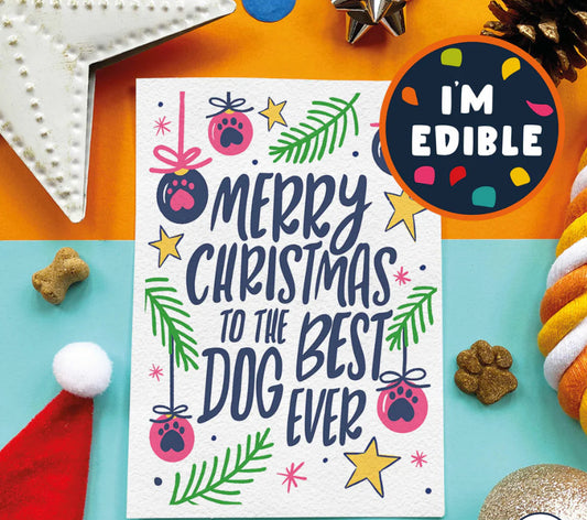 Scoff Edible Dog Card - Merry Christmas to the Best Dog Ever