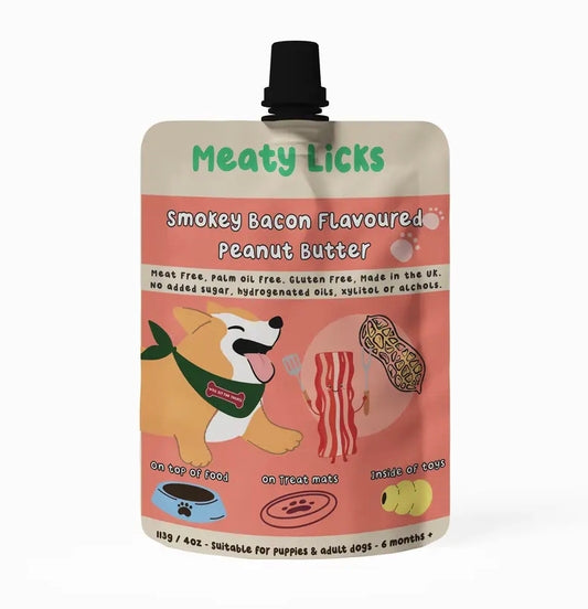 DONATE Smokey Bacon flavoured Peanut Butter - Meaty Licks Lili + Mila's Empawrium