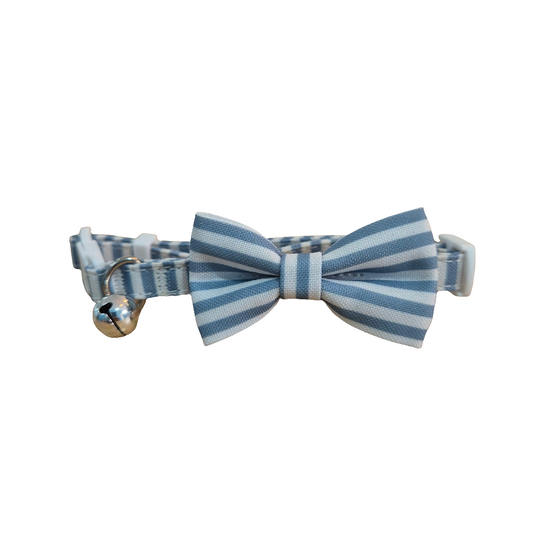 Light Blue Pinstripe Cat Collar