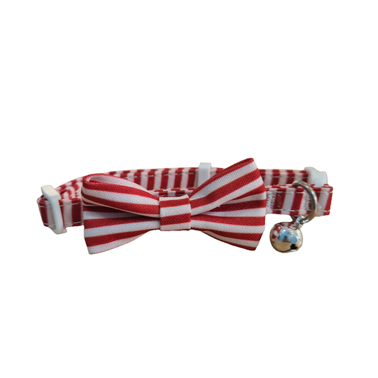 Red Pinstripe Cat Collar