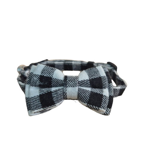 Black and White Check Cat Collar